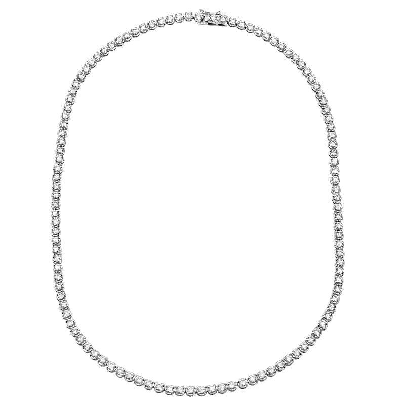 14k Solid Gold Crown Prong Diamond Tennis Necklace 4.75ct 16inch