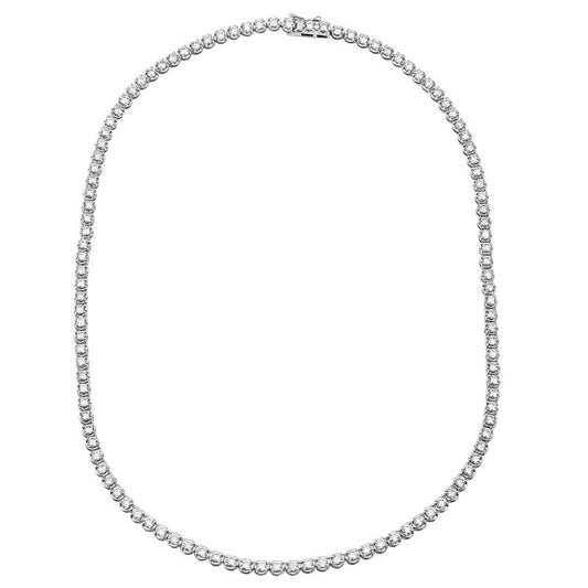 14k Solid Gold Crown Prong Diamond Tennis Necklace 4.75ct 16inch