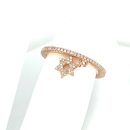 Dangling David star ring