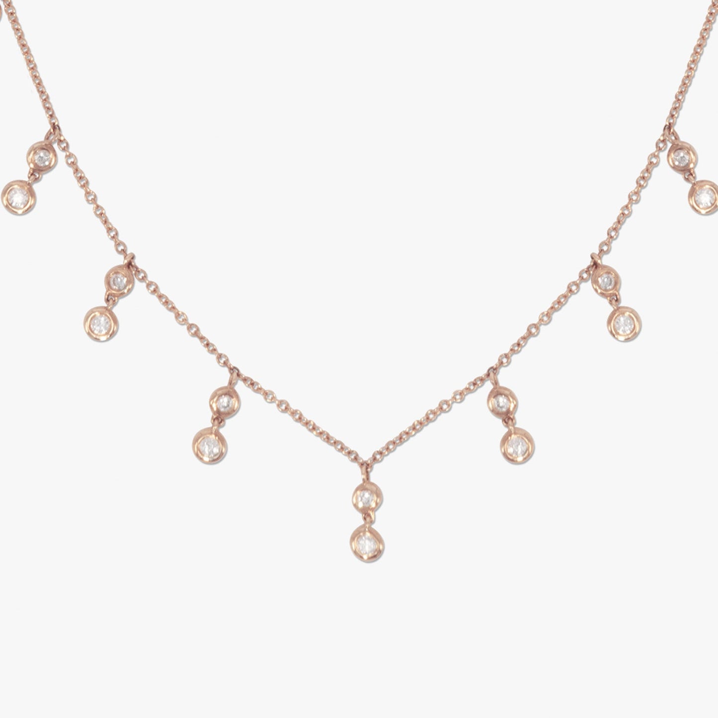 9 Station Diamond Dangle Necklace