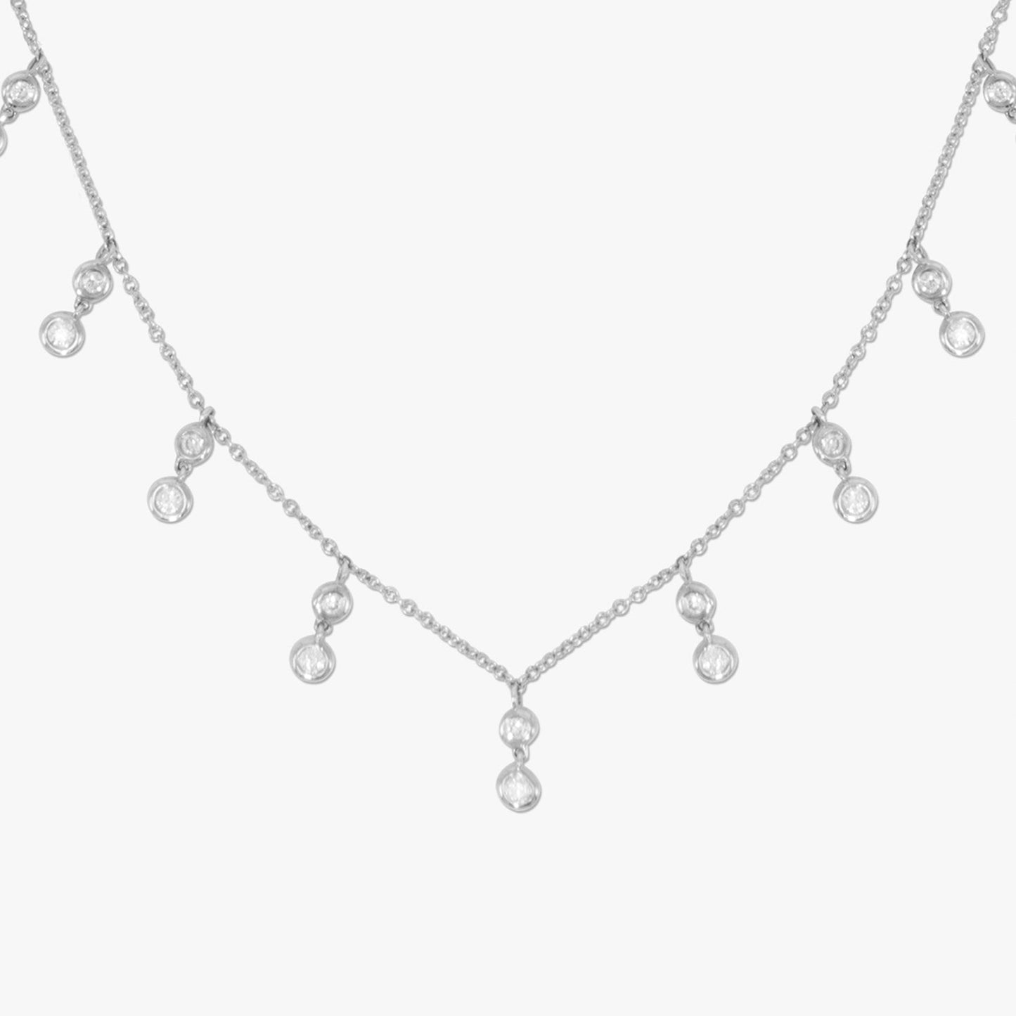 9 Station Diamond Dangle Necklace