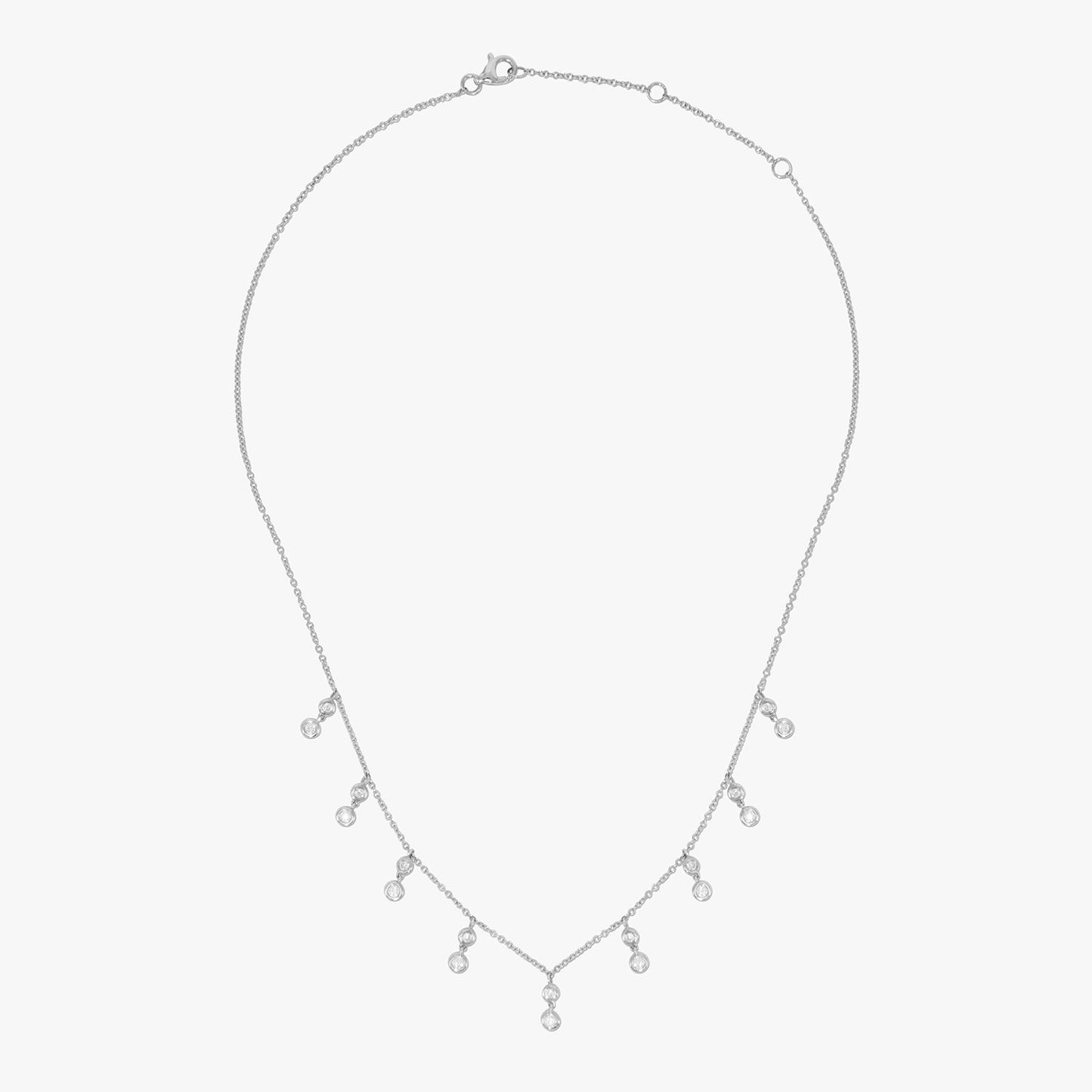 9 Station Diamond Dangle Necklace