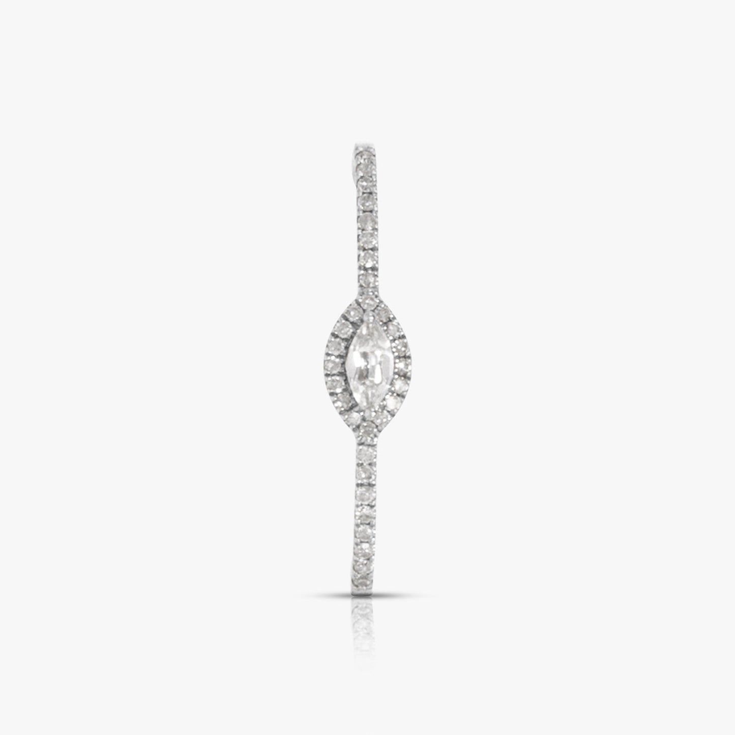 White Topaz and Diamond Single Earring